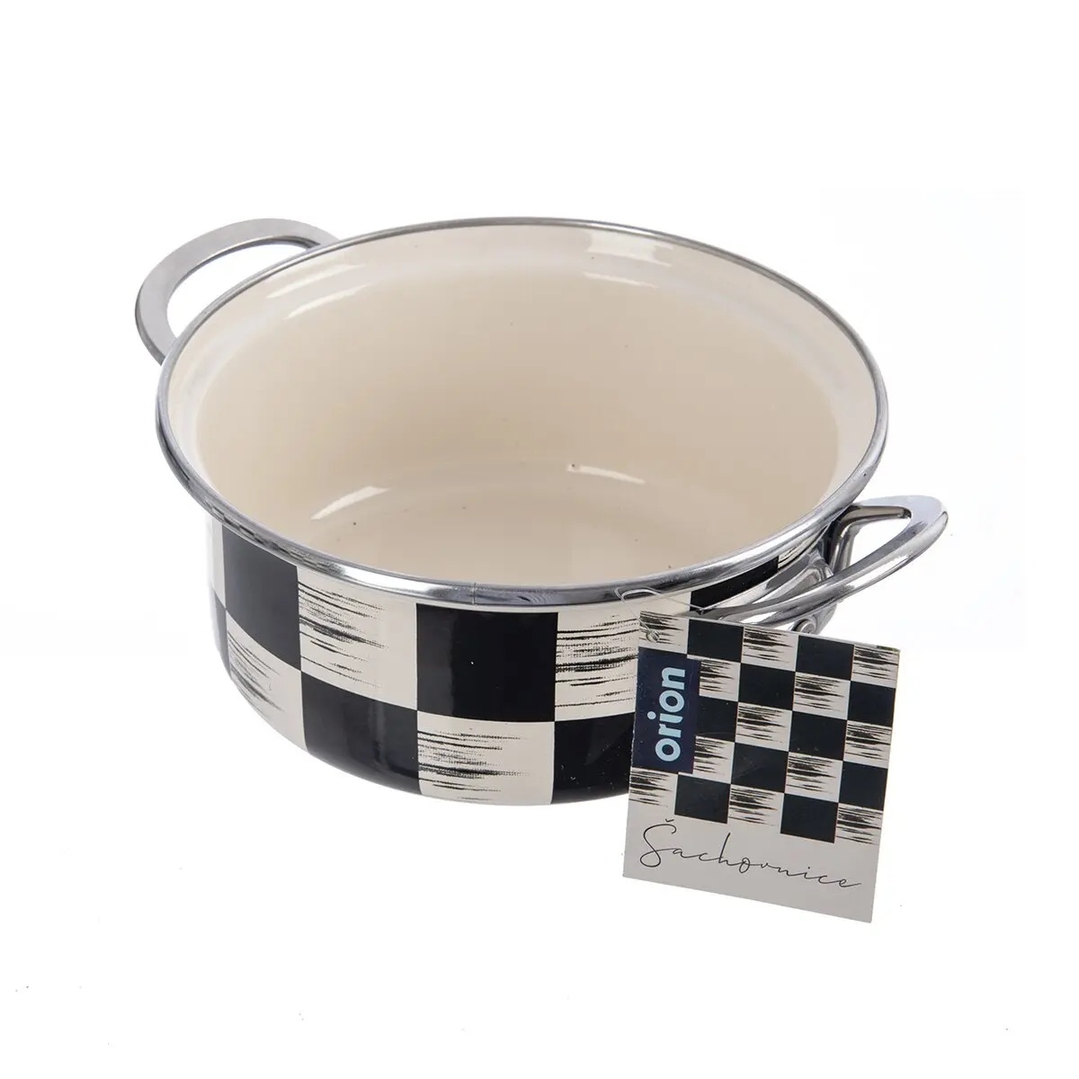 Kastrol smalt ŠACHOVNICE Lem 1,6 l  - thumb (3)
