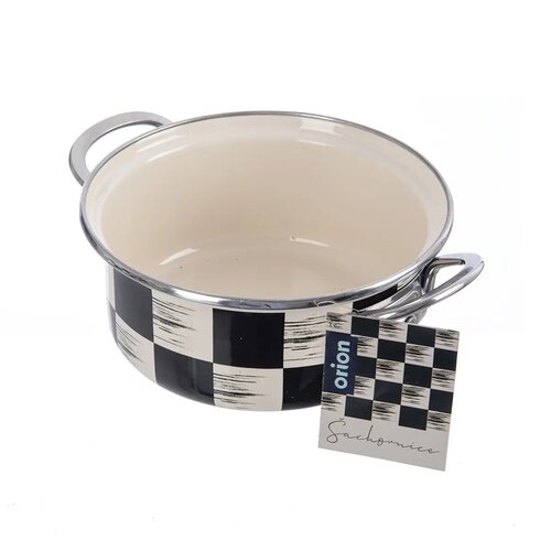 Orion Šachovnice Lem zománcozott edény, 1,6 l, átmérő 18 cm