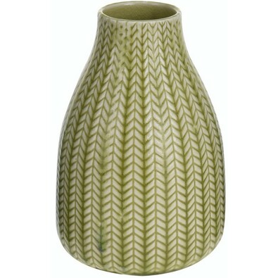 Porcelán váza Knit világos zӧld, 16 cm