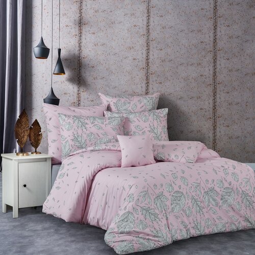 Poza Lenjerie de pat din bumbac Hostid, roz, 220 x 200 cm, 2 buc. 70 x 90 cm