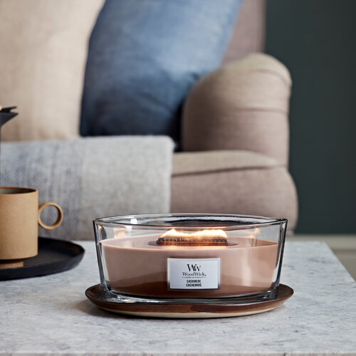 WoodWick Vonná sviečka loď Cashmere, 453 g