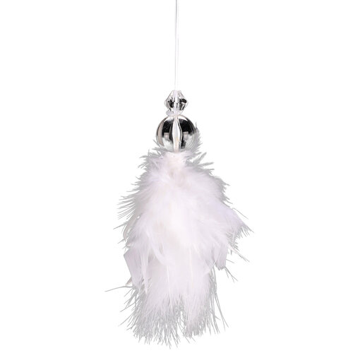 Aniołek do zawieszenia z pierza, 17 cm, zestaw 6 sztuk