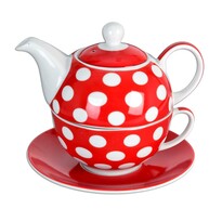 Ceainic cu cană Orion, din porțelan, Buline Ceainic cu cană Orion, din porțelan, Buline