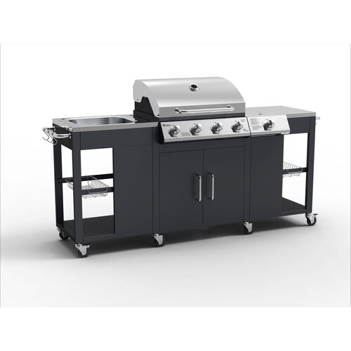 Tepro 3193 Bucătărie de grădină cu grătar pe gazPete rsburg, 198 x 59 x 112 cm