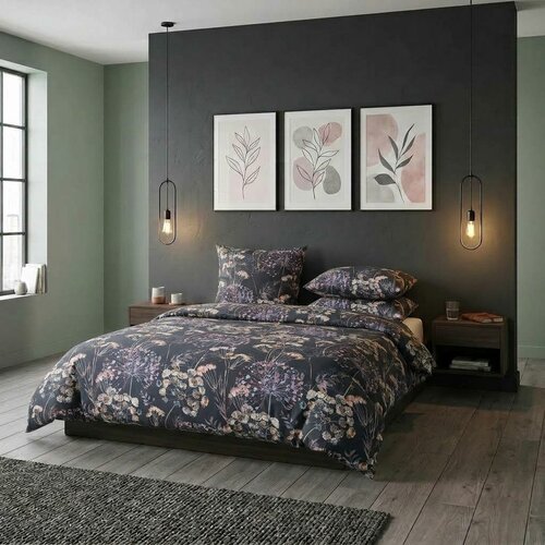 Kvalitex Сатинова постільна білизна «Вечір на лузі», 220 × 200 см, 2 шт. 70 × 90 см