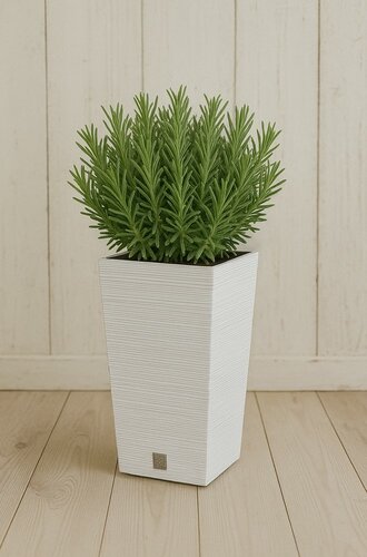 Ghiveci de flori FURU SQUARE 24 cm, alb