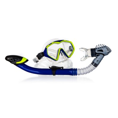 Set de scufundare Sportwell pentru adulți 2 piese,negru și galben