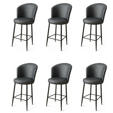 Zestaw krzeseł barowych Uras Anthracite and Black,6 szt.
