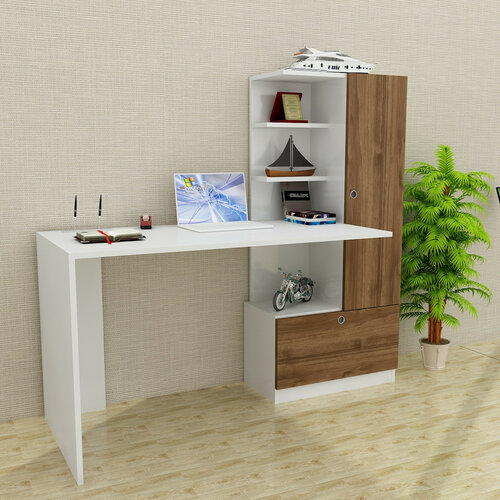 Pracovný stôl Merinos White and Walnut