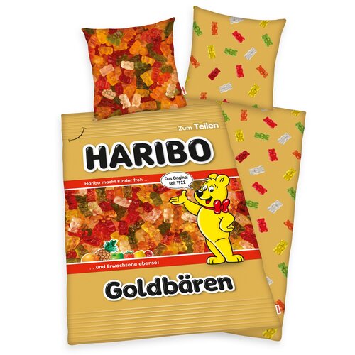 Bavlnené obliečky Haribo Goldbären, 140 x 200 cm, 70 x 90 cm