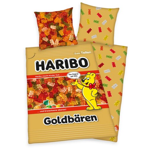 Haribo Goldbären pamut ágynemű, 140 x 200 cm, 70 x 90 cm