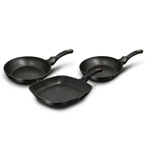 Set de tigăi Berlinger Haus cu 3 pieseColecția Black Rose