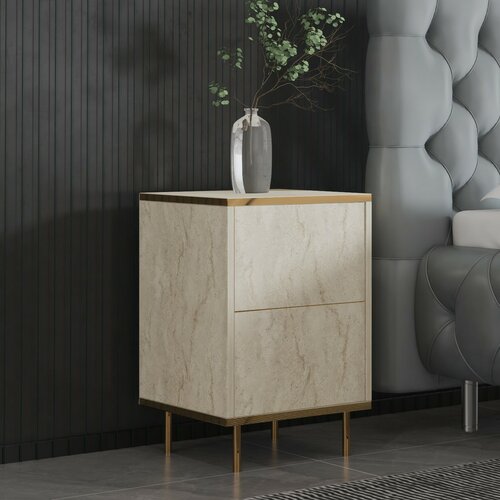 Szafka nocna Imaj Travertine and Gold