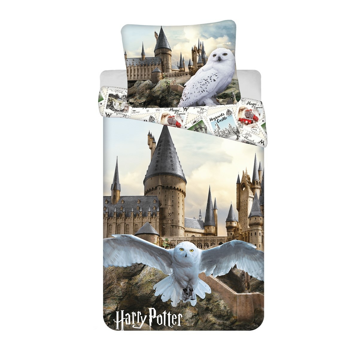 Jerry Fabrics Bavlněné povlečení Harry Potter Hedwig 02, 140 x 200 cm, 70 x 90 cm, 40 x 40
