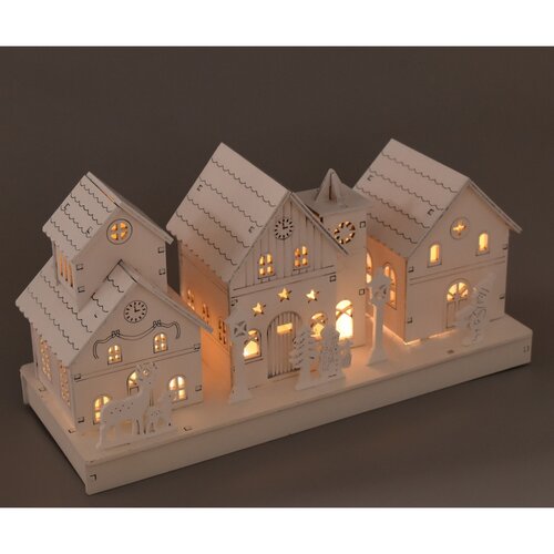 Świąteczna dekoracja świetlna Wioska, 28 x 14 x 11 cm, LED