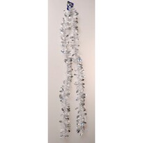 Łańcuch bożonarodzeniowy z ostrokrzewem srebrny, 200 x 10 cm