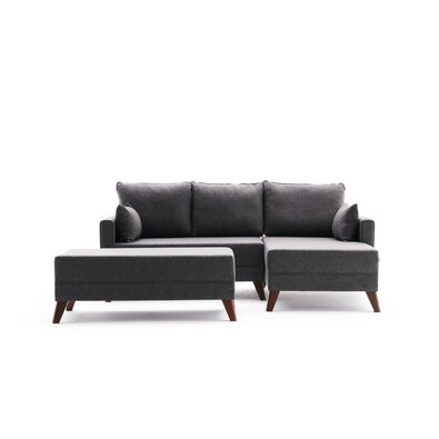 Rohová rozkládací pohovka Bella Mini Right Anthracite