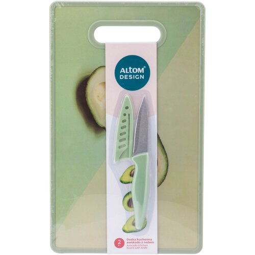 Altom Dekoracyjna deska do krojenia Avokado z nożem 23 x 37 x 2,5 cm