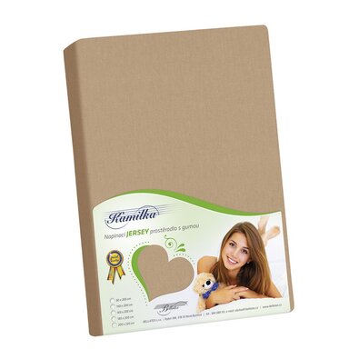 Cearșaf Jersey Kamilka cappuccino, 90 x 200 cm