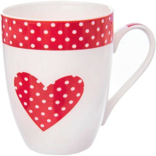Orion Pöttyös porcelánbögre készlet, 380 ml, 4 db-os