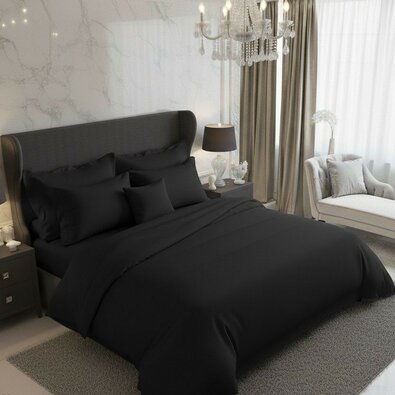 Luxury Collection ágyneműhuzat fekete, 200 x 200 cm, 2 db 70 x 90 cm