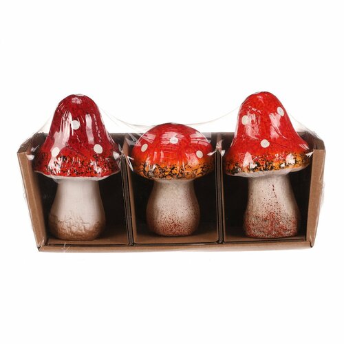Decorațiuni de toamnă Set de ciuperci dinceramică, 3 bucăți