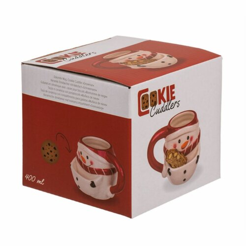 Hrnček s kapsou na sušienky Snehuliak, 400 ml