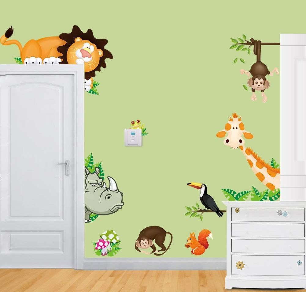 Samolepiaca dekorácia farebné zvieratká savana