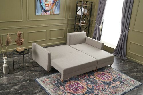 Canapea extensibilă de colț Aydam Right Cream