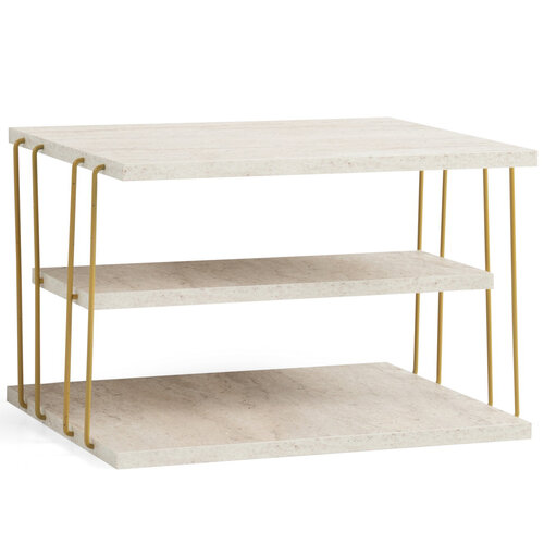 Beistelltisch Lifon Gold Travertine