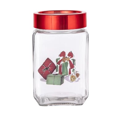 Altom Weihnachten Glasdose Christmas Gifts 700 ml, 9 x 9 x 14,5 cm