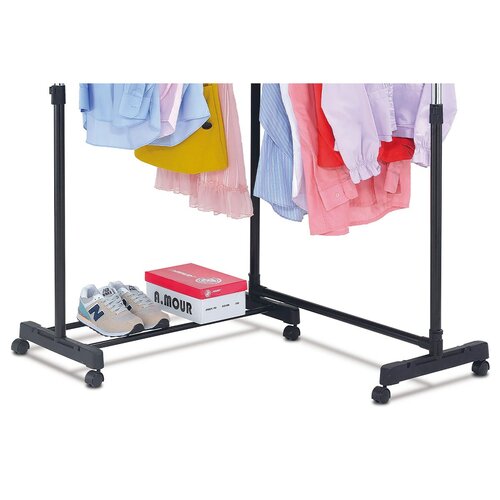 Obrnljiv stojalo za oblačila krom / črna, 164 x 173 cm