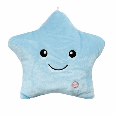 Domarex Poduszka Shiny Star LED niebieski, 40 x 35 cm