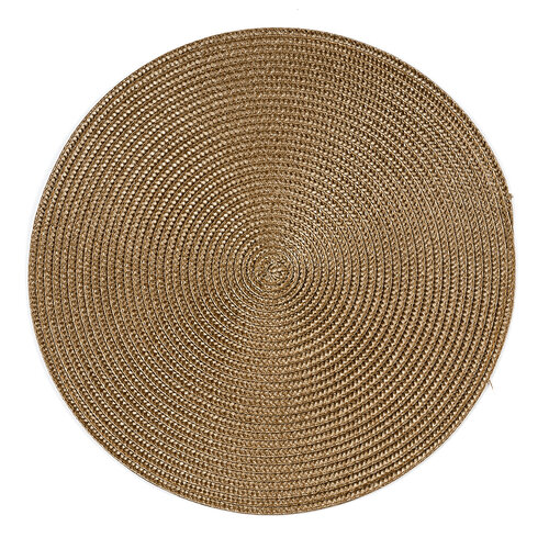 Podkładki na stół Deco okrągłe jasnobrązowy, śr. 35 cm, zestaw 4 szt.