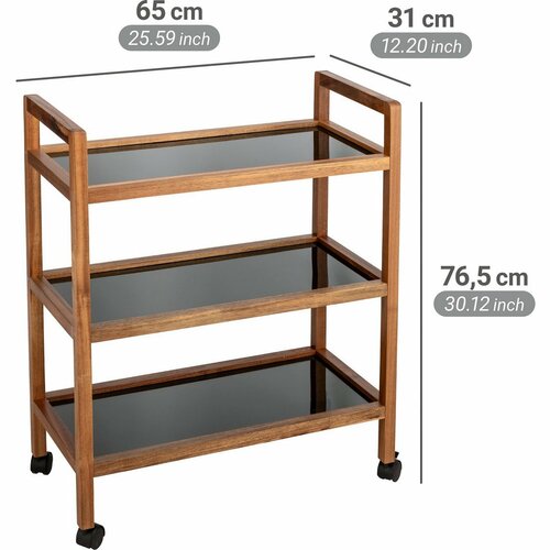 Wenko Široká mobilná polica FONDI – 3 police