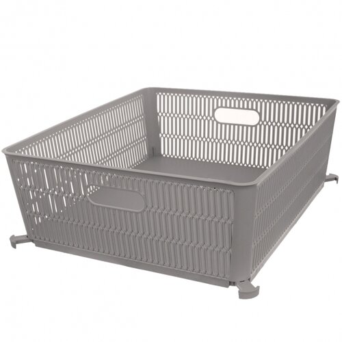 Coș de plastic stivuibil Orion NESTA, 38 x 33 x12,7 cm, gri