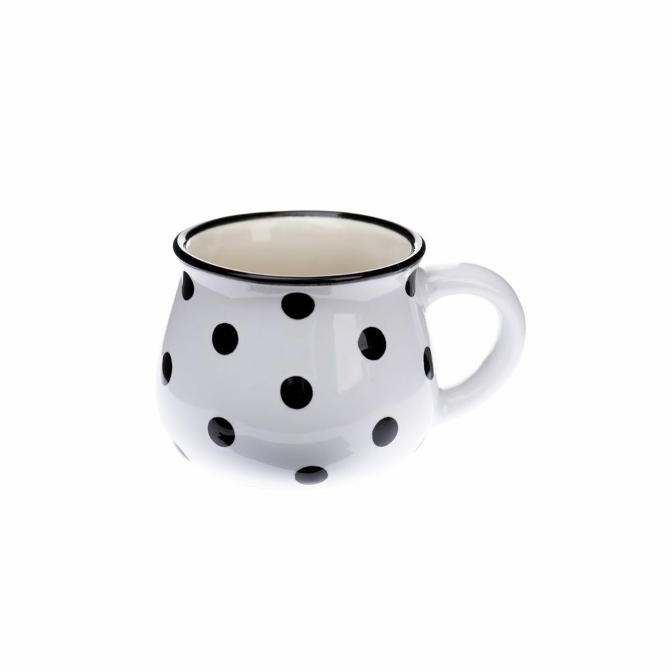 Dots kerámia bögre 75 ml, fehér , fehér + fekete, 75 ml akciós termékkép 1