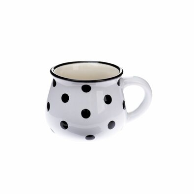 Keramični lonček Dots 75 ml, bel