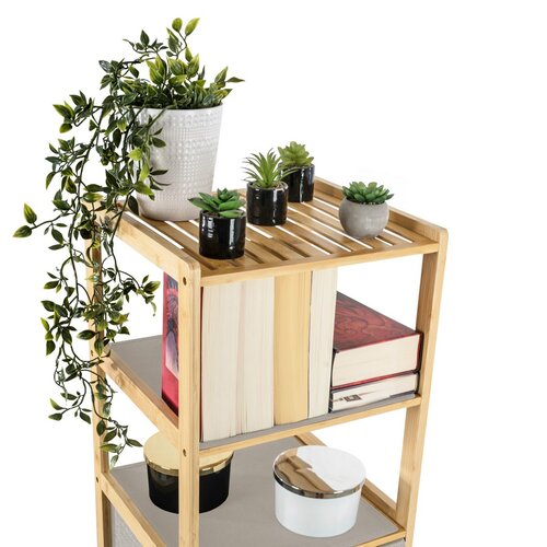 G21 Bambusz polc kosarakkal, 5 polc, bézs