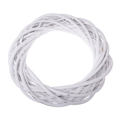 Wianek z wikliny Elemetary biały, średnica 30 cm