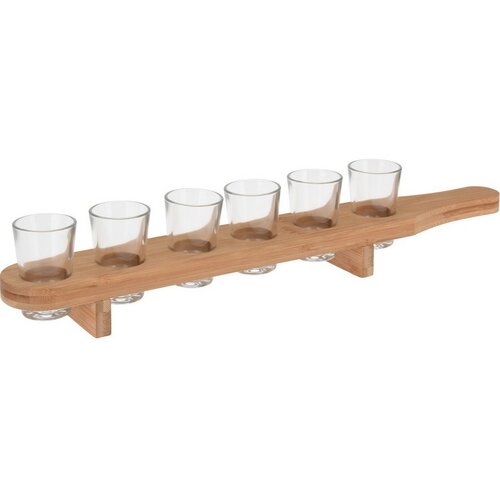 Set 6 kozarčkov na bambusovem pladnju, 40 ml