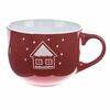Cană de Crăciun din ceramică Snowy cottage roșu, 500 ml