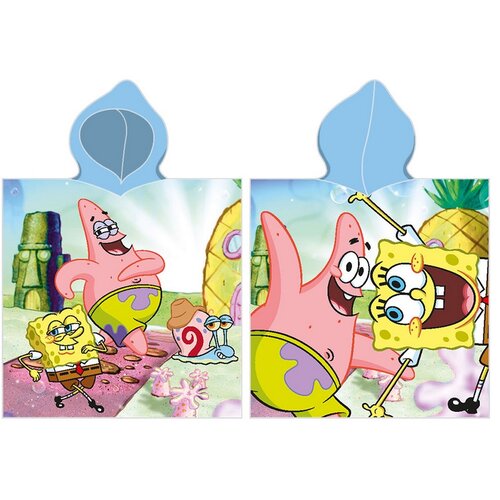 Carbotex Detské pončo Sponge Bob a Patrick, 55 x 110 cm