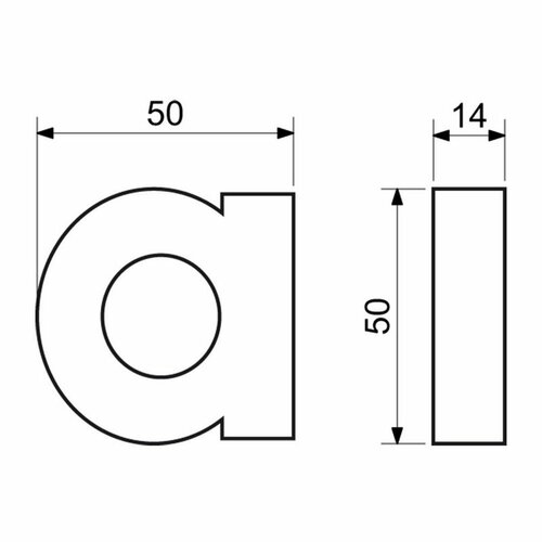 Aluminium-Hausbuchstabe a, 3D strukturierte Oberfläche