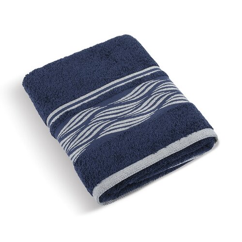 Ręcznik kąpielowy Fala niebieski, 70 x 140 cm