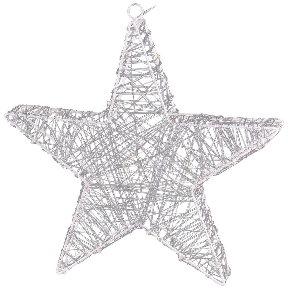 Karácsonyi csillag Savona ezüst, 30 LED