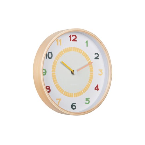 Dizajnové nástenné hodiny Karlsson 5962MC žlté,priemer 25 cm