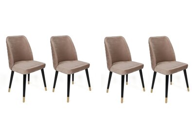 Sada jedálenských stoličiek Hugo Beige and Black,4 ks