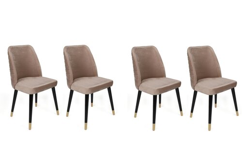 Set de scaune de sufragerie Hugo Beige and Black, 4 buc.