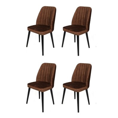 Zestaw krzeseł do jadalni Alfa Brown and Black, 4 szt.